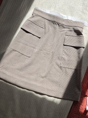 See By Chloe Plaid Mini Skirt with Front Flap Pockets